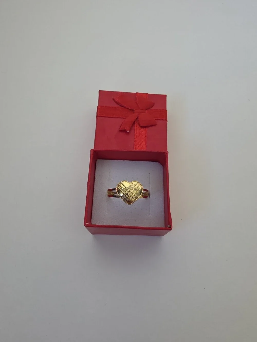 18K Real Gold Heart Ring 6
